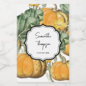 秋の水彩ヴィンテージナスの美しいデザイン ワインラベル (シングルラベル)