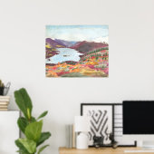 秋の水彩北極湖： ポスター (ホームオフィス)