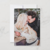 秋の水彩山々と松の木の写真 セーブザデート (裏面)