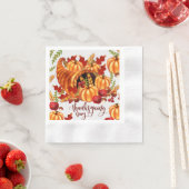 秋の水彩感謝祭 縁ありカクテルナプキン (インサイチュ)