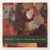 秋の水彩抽象芸術飲料用コースター ガラスコースター (正面)