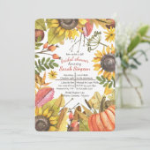 秋の水彩招待状 招待状 (スタンド正面)