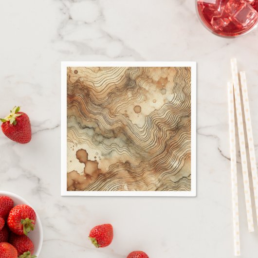 秋の水彩木目ナプキンズ スタンダードカクテルナプキン (インサイチュ)