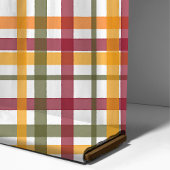 秋の水彩格子模様 ファブリック