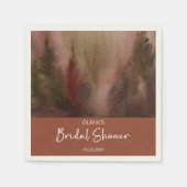 秋の水彩森林テラコッタ ブライダルシャワー スタンダードカクテルナプキン (正面)