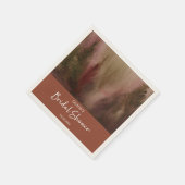 秋の水彩森林テラコッタ ブライダルシャワー スタンダードカクテルナプキン (角)