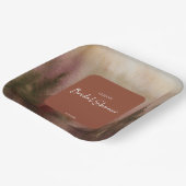 秋の水彩森林テラコッタ ブライダルシャワー ペーパープレート (傾斜あり)