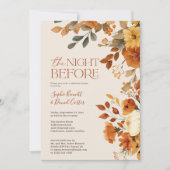 秋の水彩画のような素朴なリハーサルディナー ウェディング 招待状 (正面)
