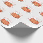 秋の水彩画のカボチャ ラッピングペーパー (角)