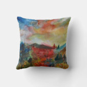 秋の水彩画のクッション クッション (裏面)