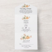 秋の水彩画のパンプキンと花 オールインワン招待状 (内側)