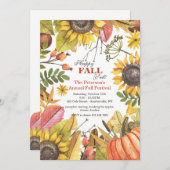 秋の水彩画の招待状 招待状 (正面/裏面)