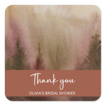 秋の水彩画の森テラコッタ ブライダルシャワー