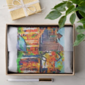 秋の水彩画の火色のdecoupageの混合メディア 薄葉紙 (ギフト)