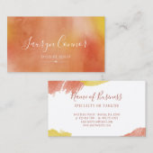 秋の水彩画及び豪華な原稿 名刺 (正面/裏面)