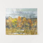 秋の水彩画300 タペストリー (正面(横))