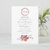 秋の水彩画 ウェディング 招待状 (スタンド正面)