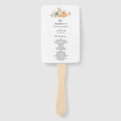 秋の水彩画　パンプキンと花 ハンドファン (正面)