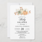 秋の水彩画　パンプキンと花 招待状 (正面)