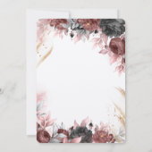 秋の水彩花のウェディング・RSVPカード 招待状 (裏面)