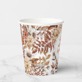 秋の水彩花のベイビーシャワー 紙コップ (右)