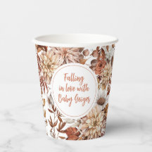 秋の水彩花のベイビーシャワー