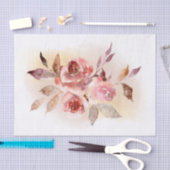 秋の水彩花ティッシュペーパー 薄葉紙 (クラフト)