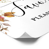 秋の水彩花モチーフ ウェディングギフトタグ ポスター (角)