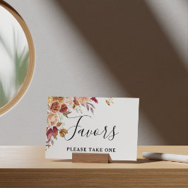 秋の水彩花モチーフ ウェディングギフトタグ ポスター