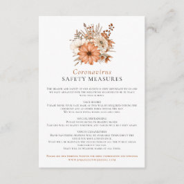 秋の水彩花卉 コロナウイルス安全対策のお知らせ エンクロージャーカード