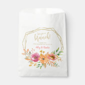 秋の水彩花柄フラワーブランチ ウェディングシャワー フェイバーバッグ (正面)