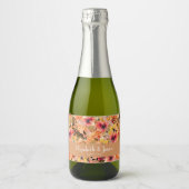 秋の水彩花結婚ズミニ スパークリングワインラベル (正面)