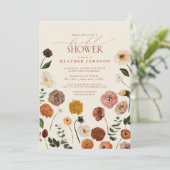 秋の水彩花 テラコッタ ブライダルシャワー 招待状 (スタンド正面)