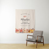 秋の水彩野の花ベイビーシャワーのご案内 タペストリー (インサイチュ)