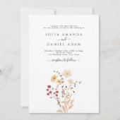 秋の水彩野花(写真結婚) 招待状 (正面)