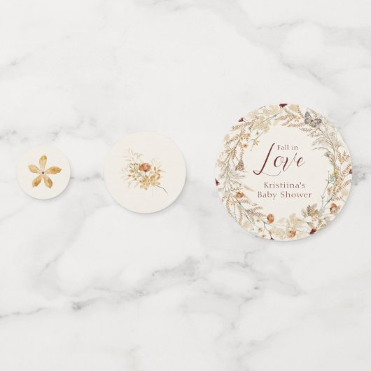 秋の水彩野草の赤ちゃんシャワー コンフェッティ (正面)