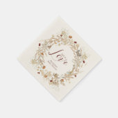 秋の水彩野草の赤ちゃんシャワー スタンダードカクテルナプキン (角)