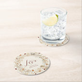 秋の水彩野草の赤ちゃんシャワー ラウンドペーパーコースター (インサイチュ)