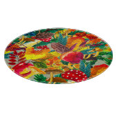 秋の水彩離れのキノコ型 カッティングボード (角)