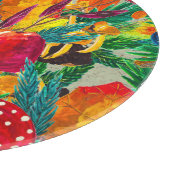 秋の水彩離れのキノコ型 カッティングボード (角)