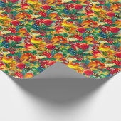 秋の水彩離れのキノコ型 ラッピングペーパー (角)