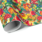 秋の水彩離れのキノコ型 ラッピングペーパー (ロールコーナー)