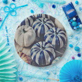 秋の水彩青白かぼちゃデザイン ペーパープレート (パーティー)