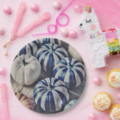 秋の水彩青白かぼちゃデザイン ペーパープレート (パーティー)