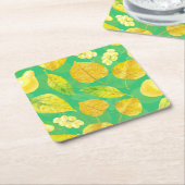 秋の水彩 スクエアペーパーコースター (アングル)