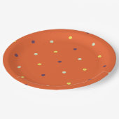 秋の水玉模様紙プレート ペーパープレート (アングル)