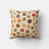 秋の水色のドット・オン・クリーム クッション (裏面)