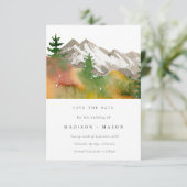 秋の水色の山々松の木の日付を保存 セーブザデート (スタンド正面)