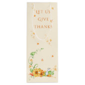 秋の水色カボチャフローラ感謝祭 ワインギフトバッグ (裏面)