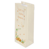 秋の水色カボチャフローラ感謝祭 ワインギフトバッグ (正面アングル)